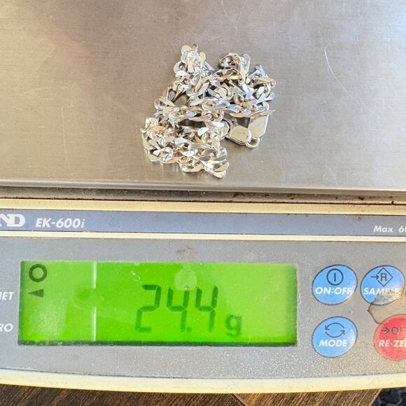 VTG Sterling Silver 925 Curb Link Chain Necklace Lobster Clasp Size 20" Length - Picture 11 of 11